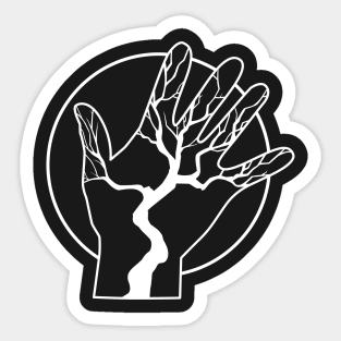 The Hand of Life WHITE Sticker